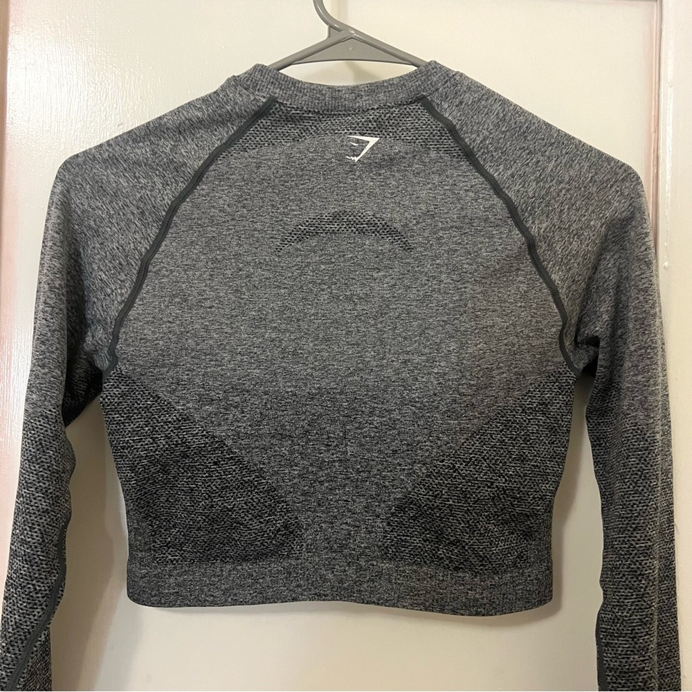 GYMSHARK vital seamless ombre long sleeve crop top with thumbholes everyday flex - Picture 7 of 8